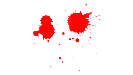 Red ink blot isolated on white background