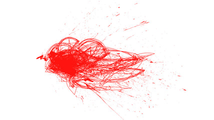 Abstract blood lines on white background