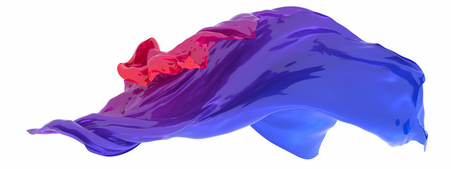 Abstract background of multicolored wavy shape. 3d rendering image.