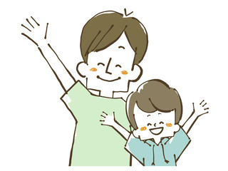 親子-父親と息子-笑顔