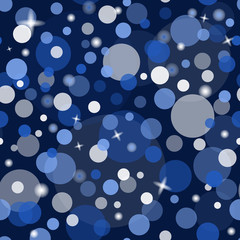 festive vector murrey background. blue white blurred lights. bokeh circles. holiday backdrop. design element for greeting card, print, banner, flyer, cover, invitation