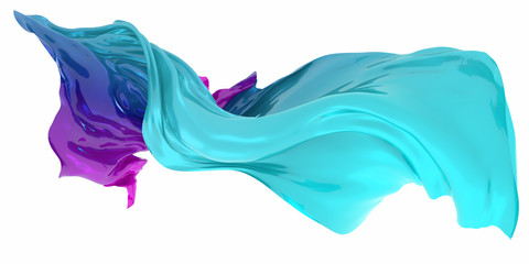 Abstract background of multicolored wavy shape. 3d rendering image.