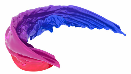 Fototapeta premium Abstract background of multicolored wavy shape. 3d rendering image.