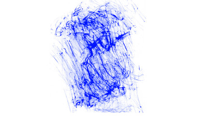 Abstract blue paint smears brush