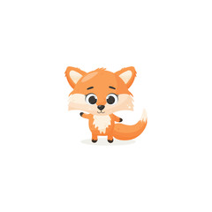 cute fox on white background. Vector illustration EPS10