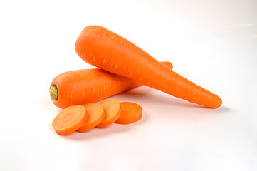 Fresh carrot on white background.
