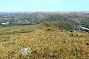 Fototapeta na wymiar Valley of the mountain river Charysh. Altai region.Western Siberia. Russia