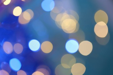 Blue bokeh.Winter holidays bokeh background.