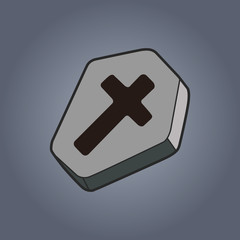 Coffin icon, Halloween. EPS vector file.