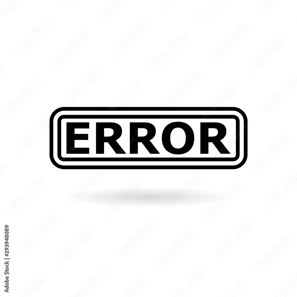 Poster error icon button isolated on white background