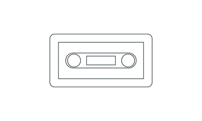 Vector audio cassette icon. Audiotape flat icon.