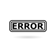 Error icon button isolated on white background 