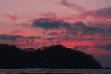 Red sky in the beach