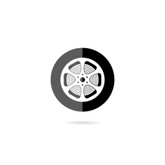 Illustration of a film reel icon isolated on white background