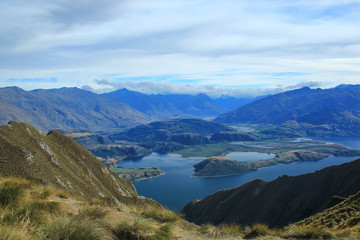 Fototapeta na wymiar Beautiful Landscape of Roys Peak Wanaka New Zealand