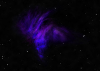 Star field in space and a nebulae. 3D rendering
