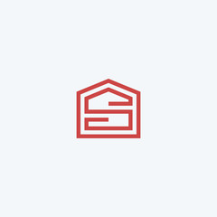 Letter S House logo design icon vector