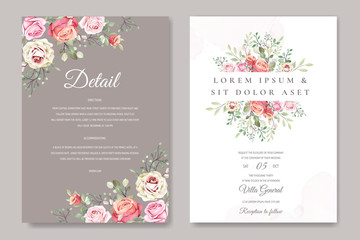 wedding invitation card in elegant roses template