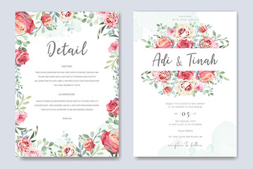 wedding invitation card in elegant roses template