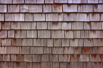 Close up of brown wood roof