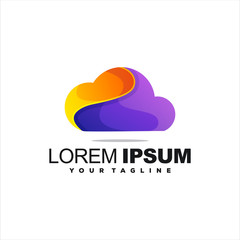 Obraz premium awesome gradient cloud logo design