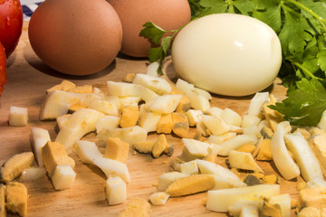 hard boiled eggs, also sliced for egg salad