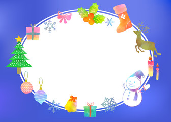 Fototapeta premium 水彩のクリスマスイラスト