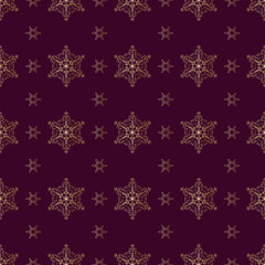 Seamless pattern Gold ornament on a brown background  Merry Christmas and Happy New Yea  53