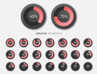 Infographic Elements Chart circle with indication of percentages.