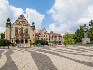 Fototapeta premium oznan, Poland - one of the main cities of the country, Poznan presents a wonderful mix between ranaissance and medieval architecture. Here in particular a glimpse of the Old Town 