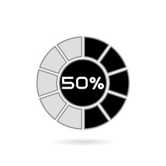 Percentage diagram. 10 20 30 40 50 60 70 80 90 100 percent pie chart. Business infographics template