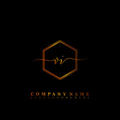 Fototapeta na wymiar VI Initial luxury handwriting logo vector
