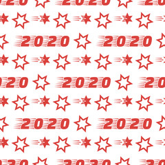 New Year 2020, Christmas seamless pattern Stars