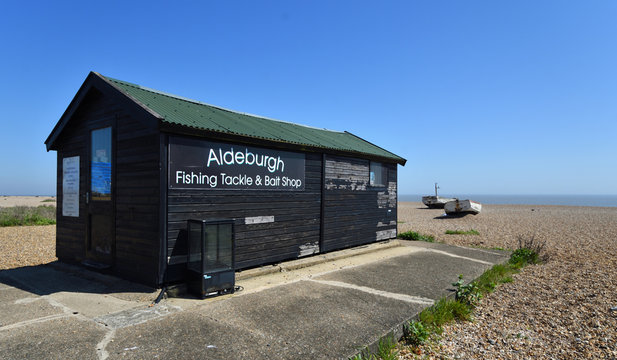  Aldeburgh Fishing Tackle And Bait Shop On Aldeburgh Beach Suffolk.