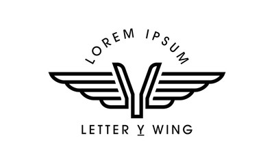 Letter Y Wing Emblem Logo