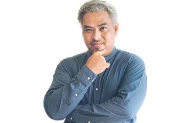 Asian Business Man Portrait on White Background