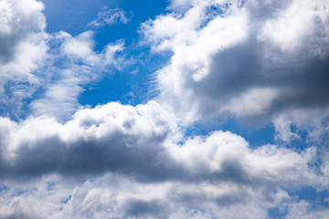 Summer sky with cumulus clouds