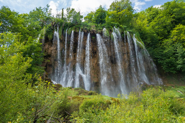 View of the Galovački buk, the Galovac Waterfall, at the Plitvice Lakes National Park in Croatia