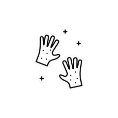 magic gloves line icon on white background