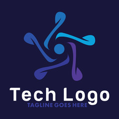 Fototapeta premium Modern Tech Logo Design Inspiration.