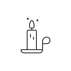 magic candle line icon on white background