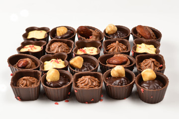 Mix of tasty chocolate candy collection.
