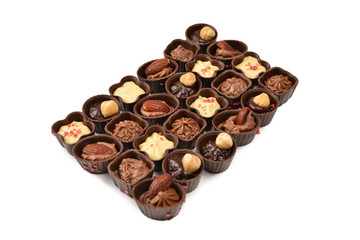 Mix of tasty chocolate candy collection.