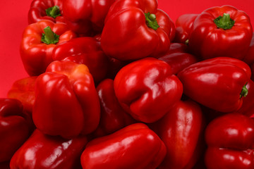 Fresh red bell pepper background.