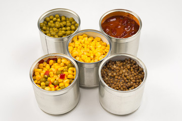spices in bowls isolated on white background