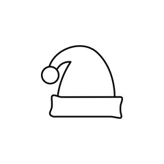 Christmas, hat line icon on white background