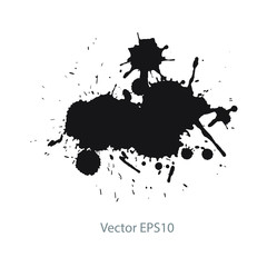 ink splashes on white background	
