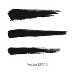 brush strokes watercolor background. Vector black paint