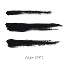 brush strokes watercolor background. Vector black paint