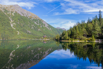 Fototapeta na wymiar Morskie Oko, magic lake in the Tatra mountains
